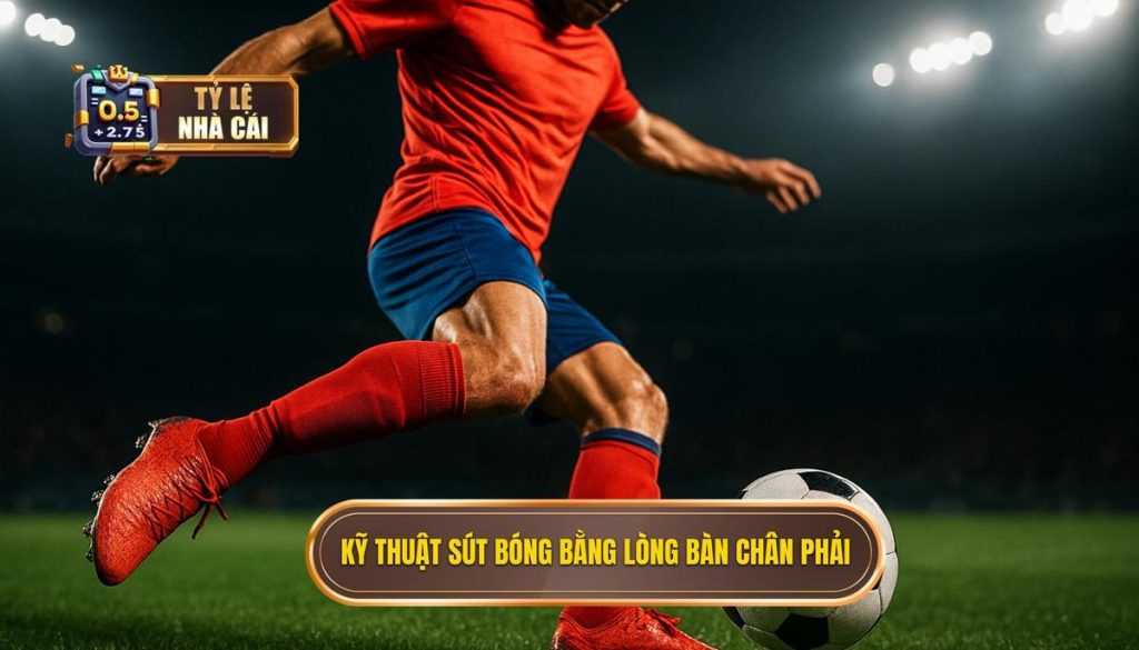 Kỹ thuật sút bóng bằng lòng bàn chân phải