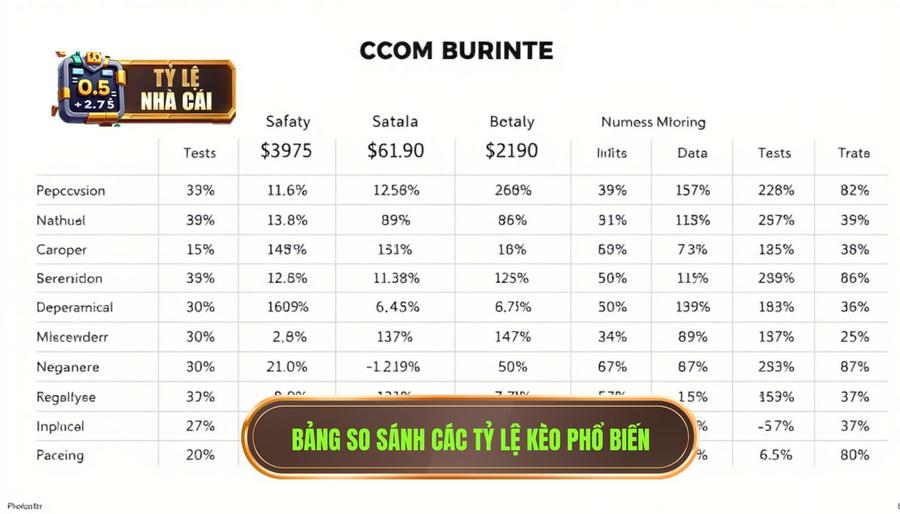 Bảng so sánh các loại tỷ lệ kèo phổ biến khi tra cứu Bảng so sánh các loại tỷ lệ kèo phổ biến khi tra cứu